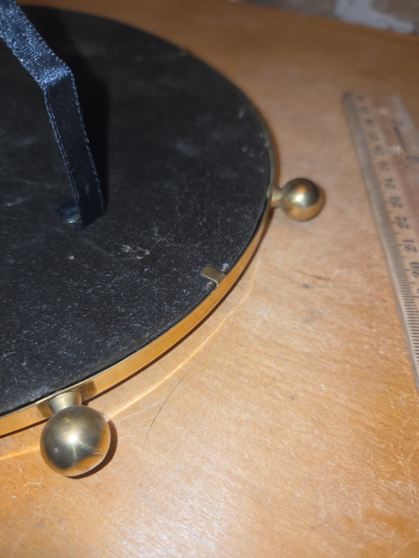 Vintage Brass Footed Oval Photo Frame
