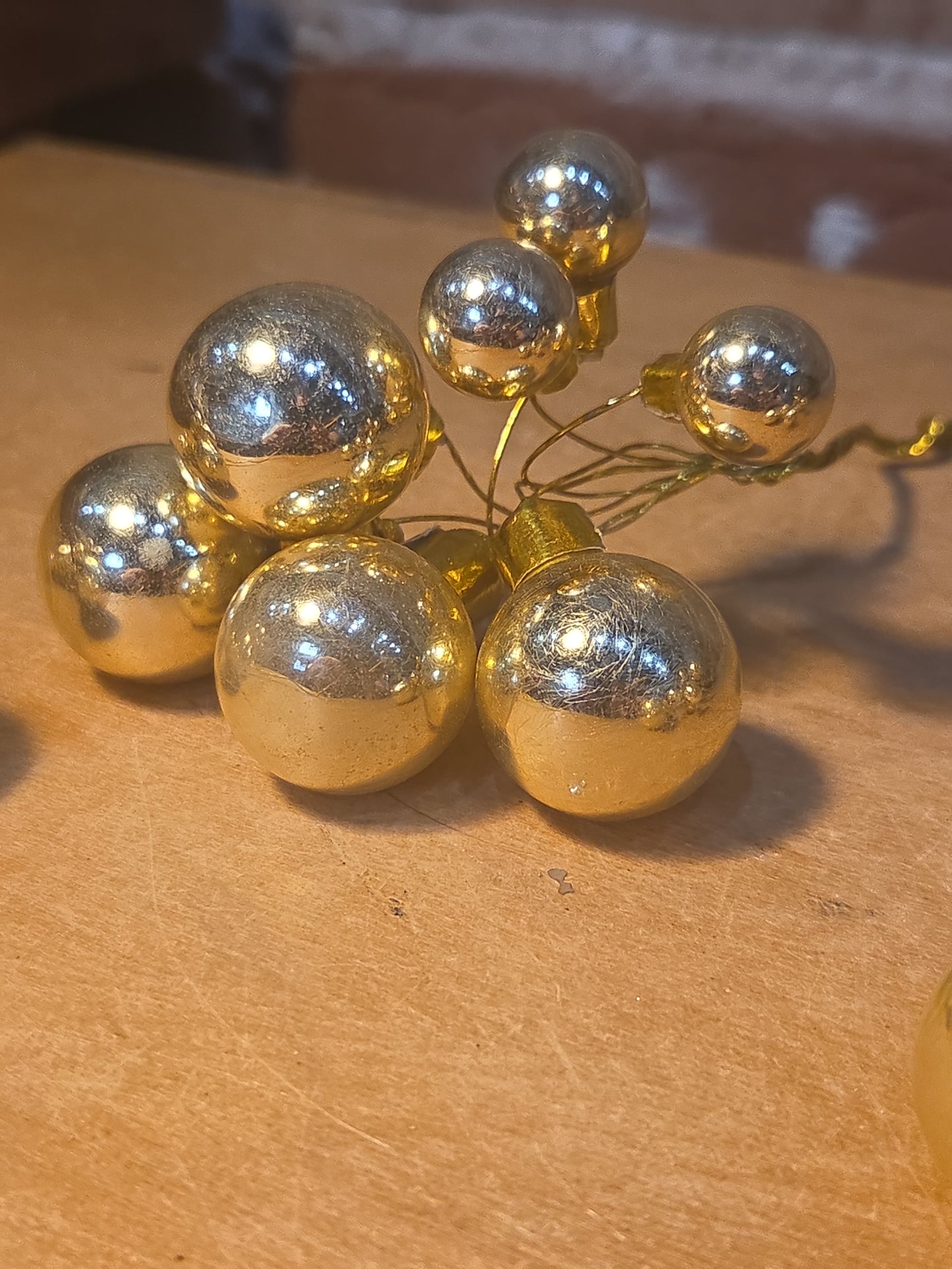 Vintage Mercury Glass Ornament Picks Set of Three AS IS