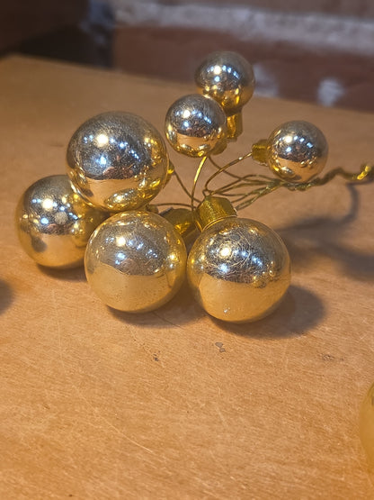 Vintage Mercury Glass Ornament Picks Set of Three AS IS