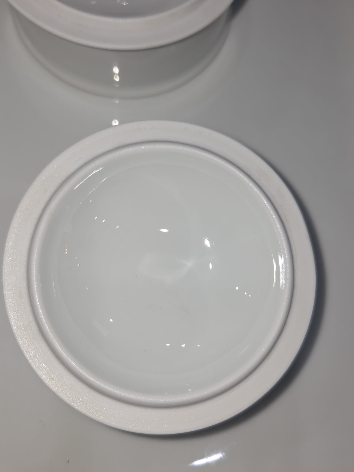 Vintage O. & E.G. Royal Austria White Porcelain Vanity Tray Hair Reciever Powder Jar vt7