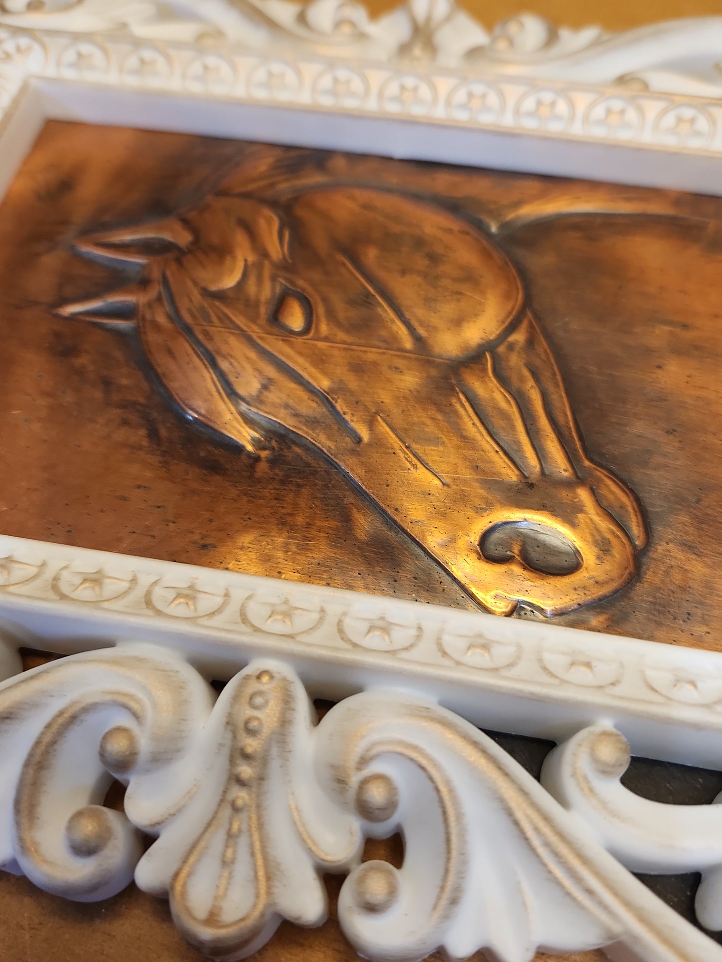 Vintage Embossed Copper Horse Relief sc7