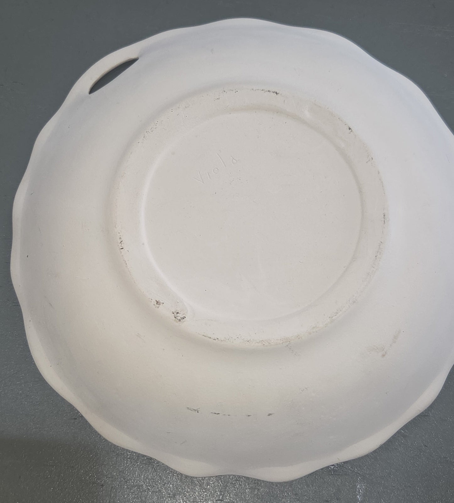 Unpainted Ceramic Serving Bowl Ready to Paint Deer in Forest 9"