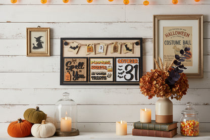 Halloween October Insert Kit for Interchangeable Frame Can Fit Arch, Rectangle, or Square Frame FRAMES SOLD SEPARATELY if29