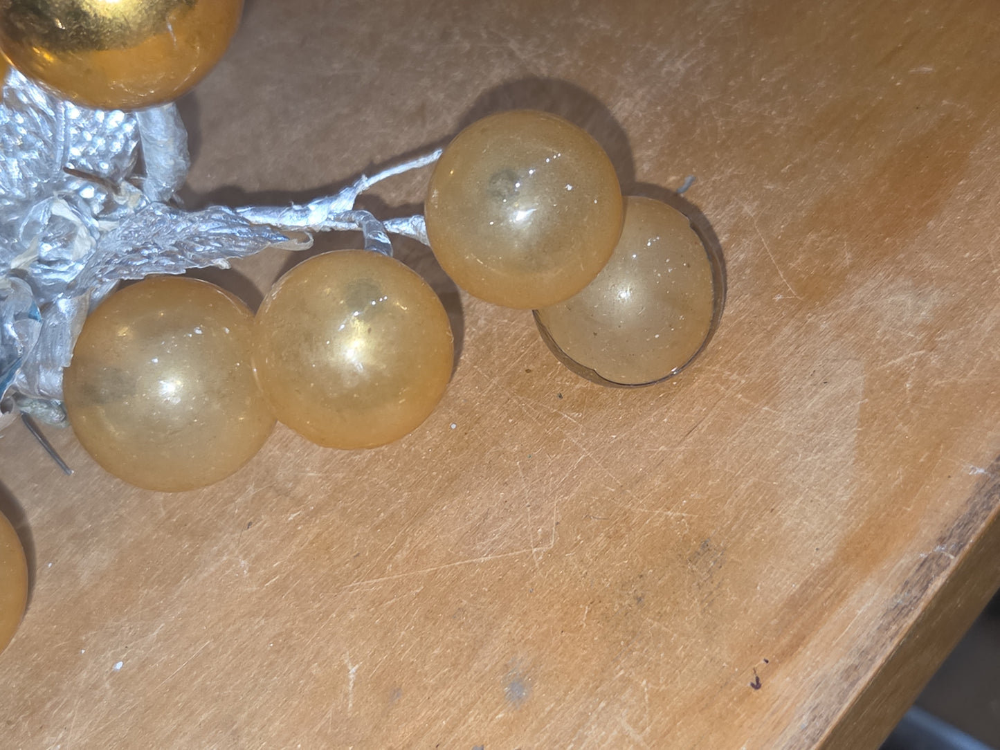 Vintage Mercury Glass Grape Clusters Picks Set of 4 mg122