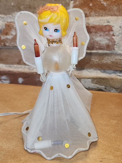 Vintage Christmas Tree Topper 7" Flashing Angel tt09