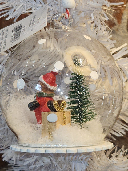 Glass Snowglobe Ornament Boy Snow Gift Tree snow st3