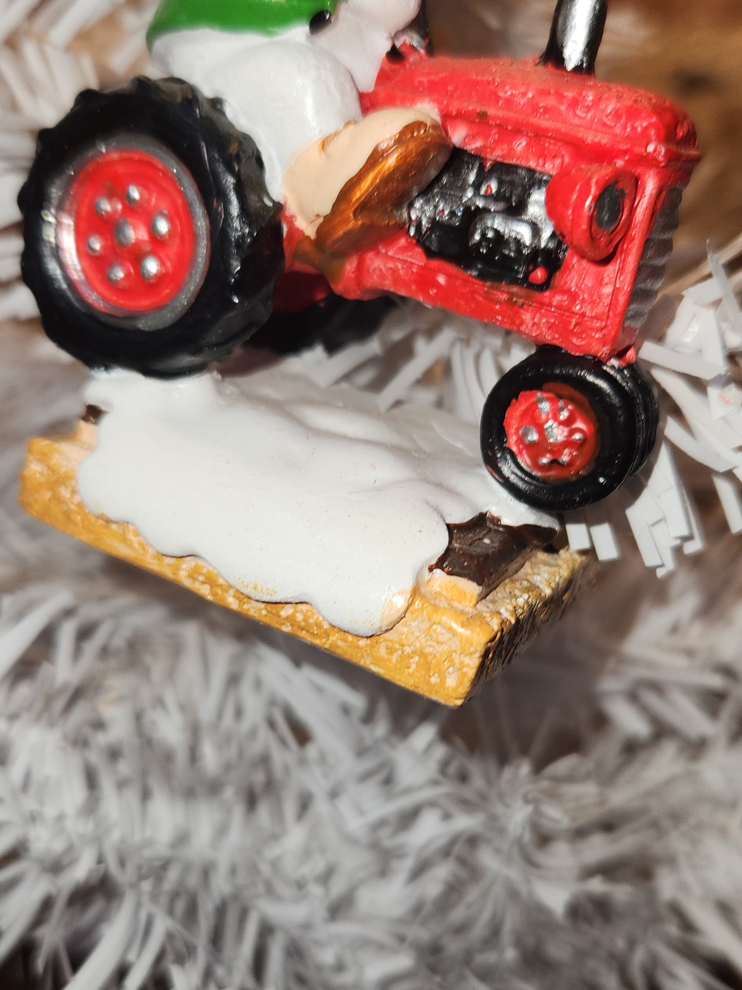 S'Mores Marshmallow Farmer Tractor Ornament mo1