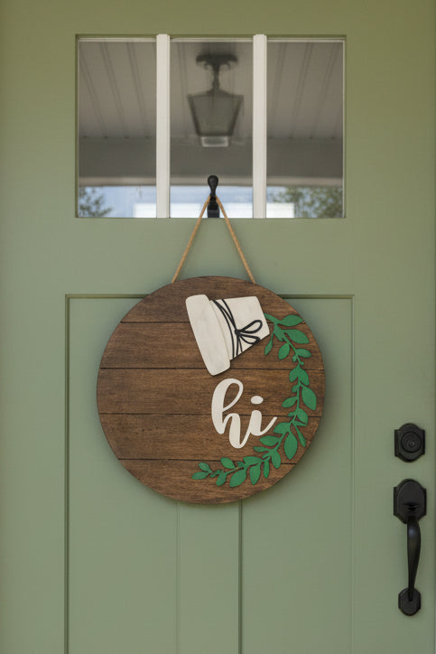 Interchangeable Pot Spilling Door Sign Honey Oak Stained *Inserts Not Included* dps1