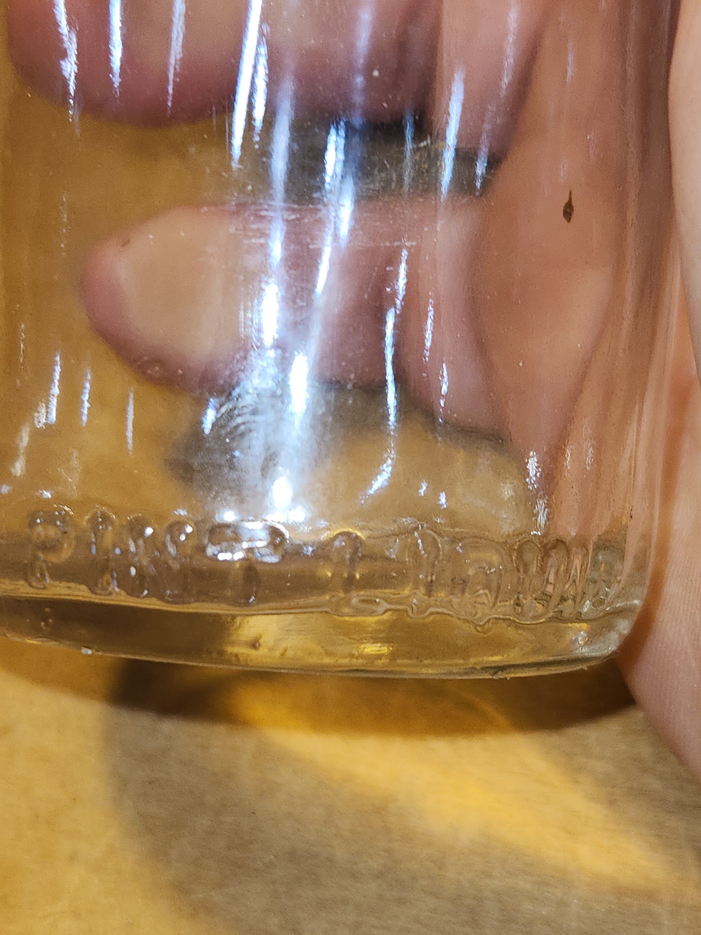 Vintage Milk Bottle Half Pint Clear Glass As Is Chip vmb60