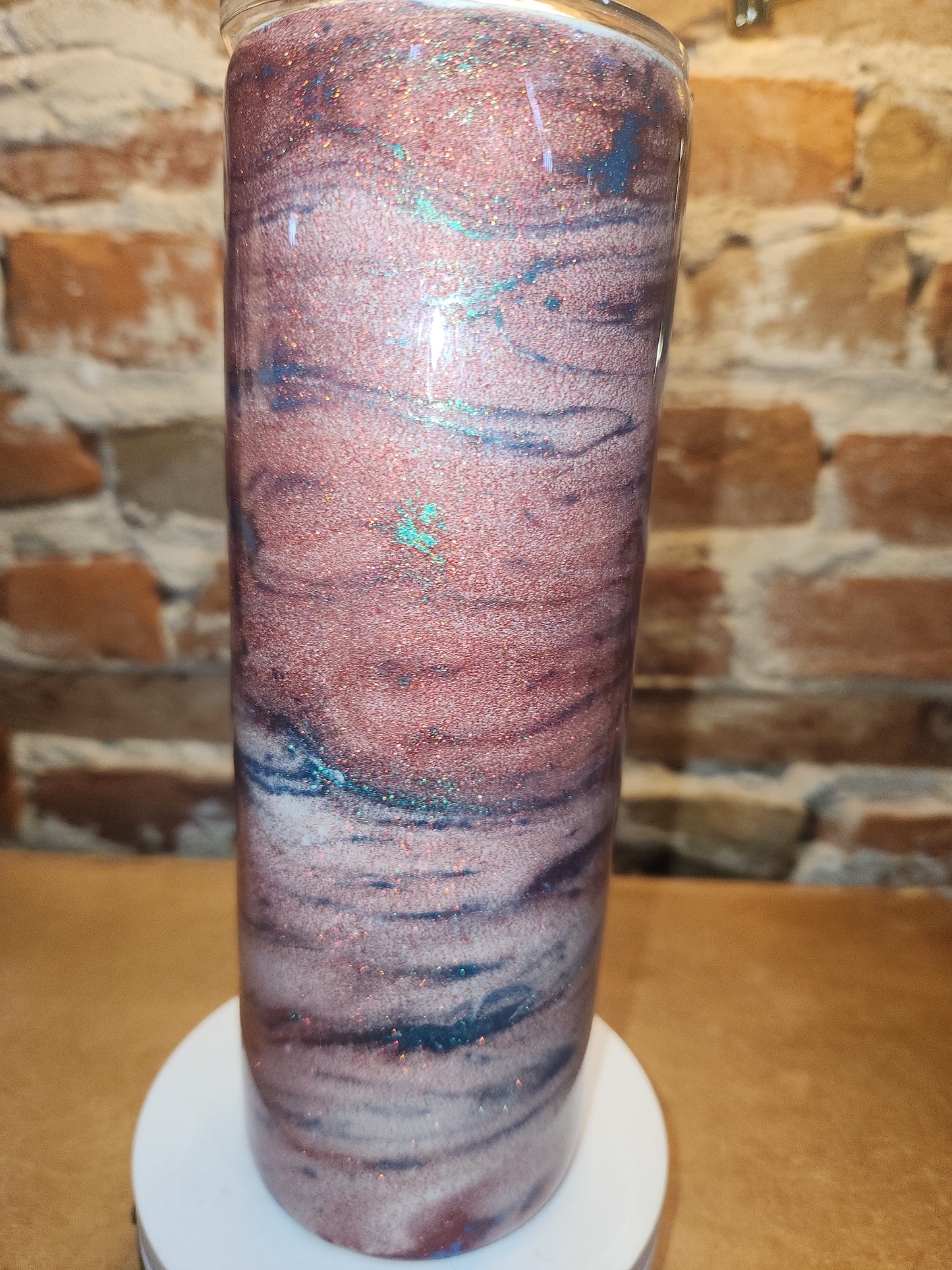 20 ounce stainless steel, Insulated, alcohol ink art Tumbler Red White Aqua AS IS CLEARANCE ai10