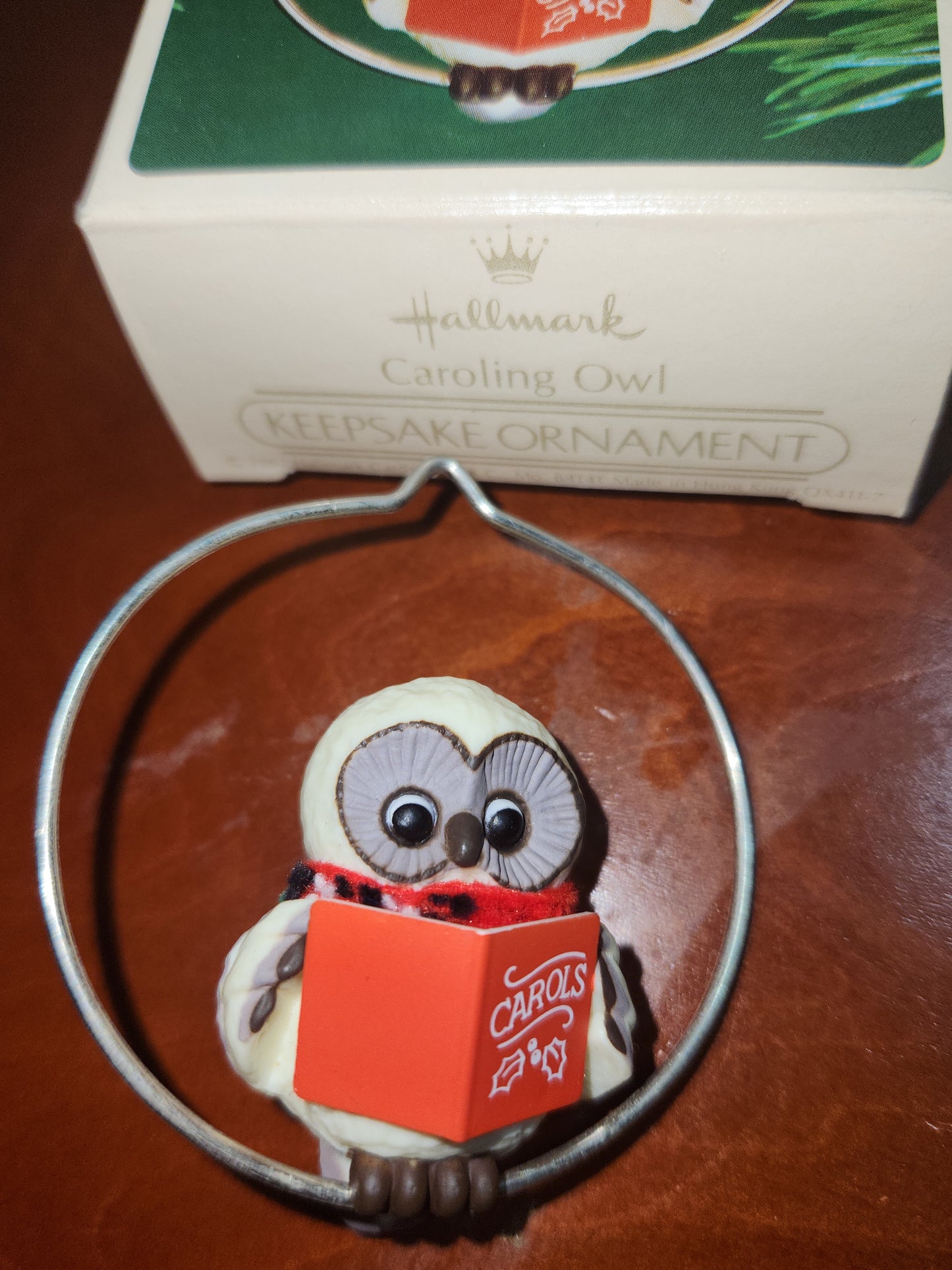 Vintage Hallmark Keepsake Ornament Caroling Owl 1983 miniature