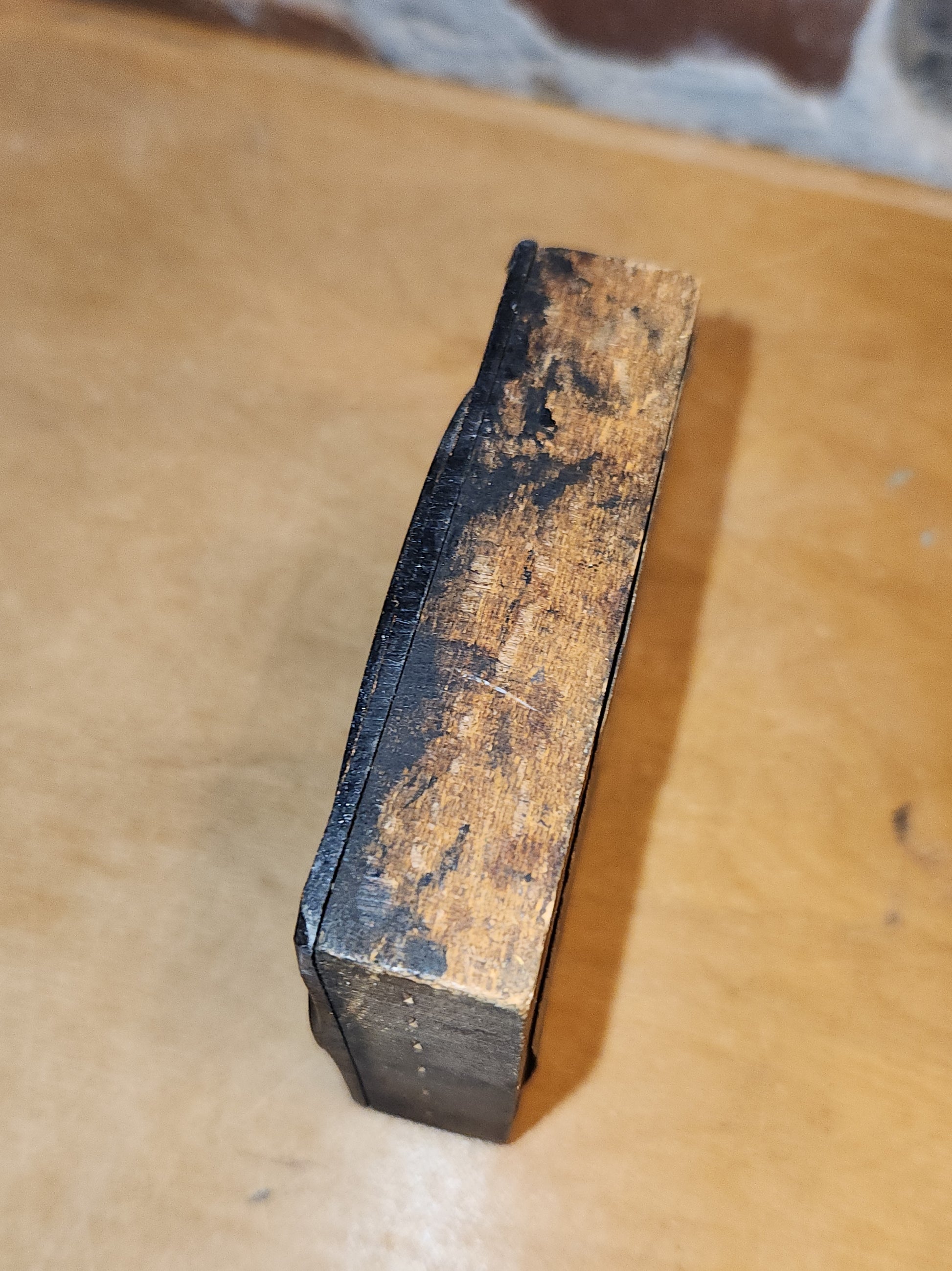 Vintage or Antique Letterpress Copper & Solid Wood Printing Block Letter O leto