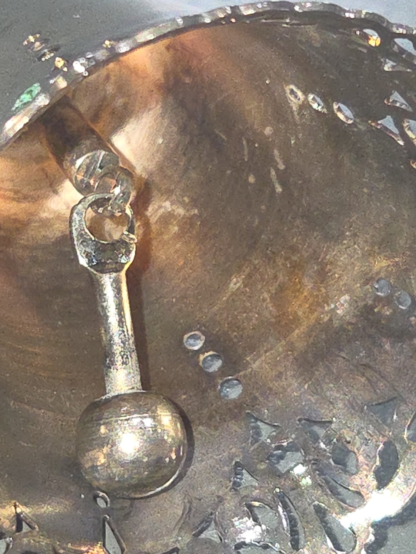 Vintaged Silver Plated Pierced Bell Engraved on One Side With Name 1995