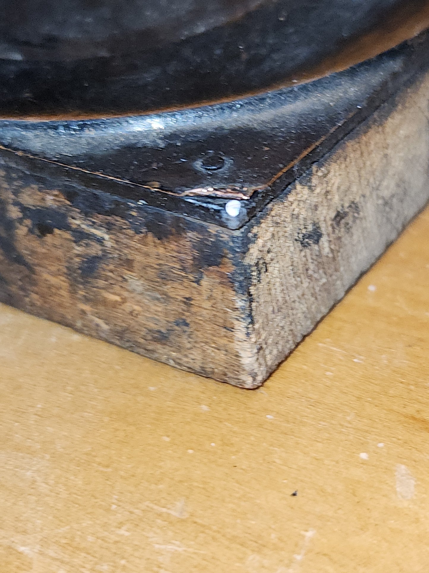 Vintage or Antique Letterpress Copper & Solid Wood Printing Block Letter O leto