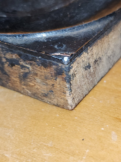 Vintage or Antique Letterpress Copper & Solid Wood Printing Block Letter O leto
