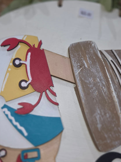 Beach Crab Summer Insert for Interchangeable Pot Spilling Door Sign *Sign Sold Seperately*