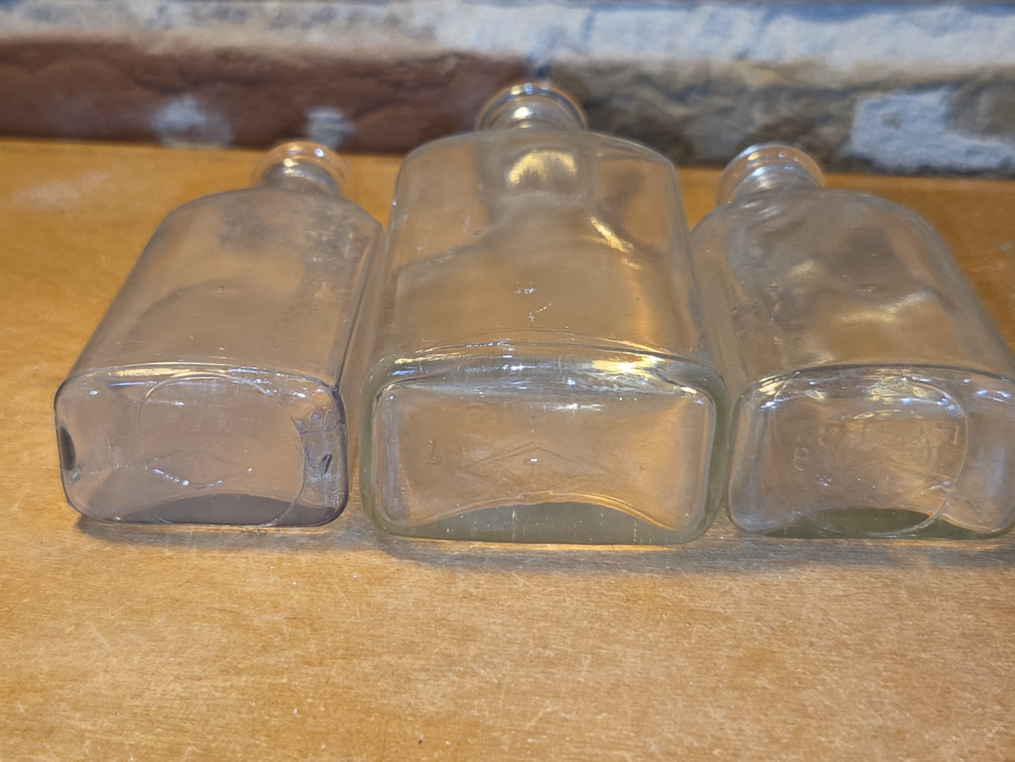 Vintage Medicine Bottles Clear Glass Illinois Glass Company Set of 3 vmb09