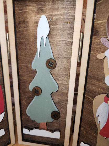 Trio Frame Decor Christmas Santa Reindeer 10 1/2"  tt81