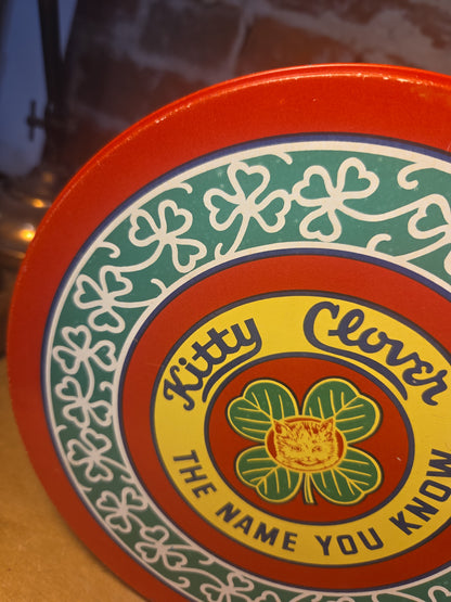Vintage Advertising Tin Kitty Clover Potato Chip 14oz 1983 tin123