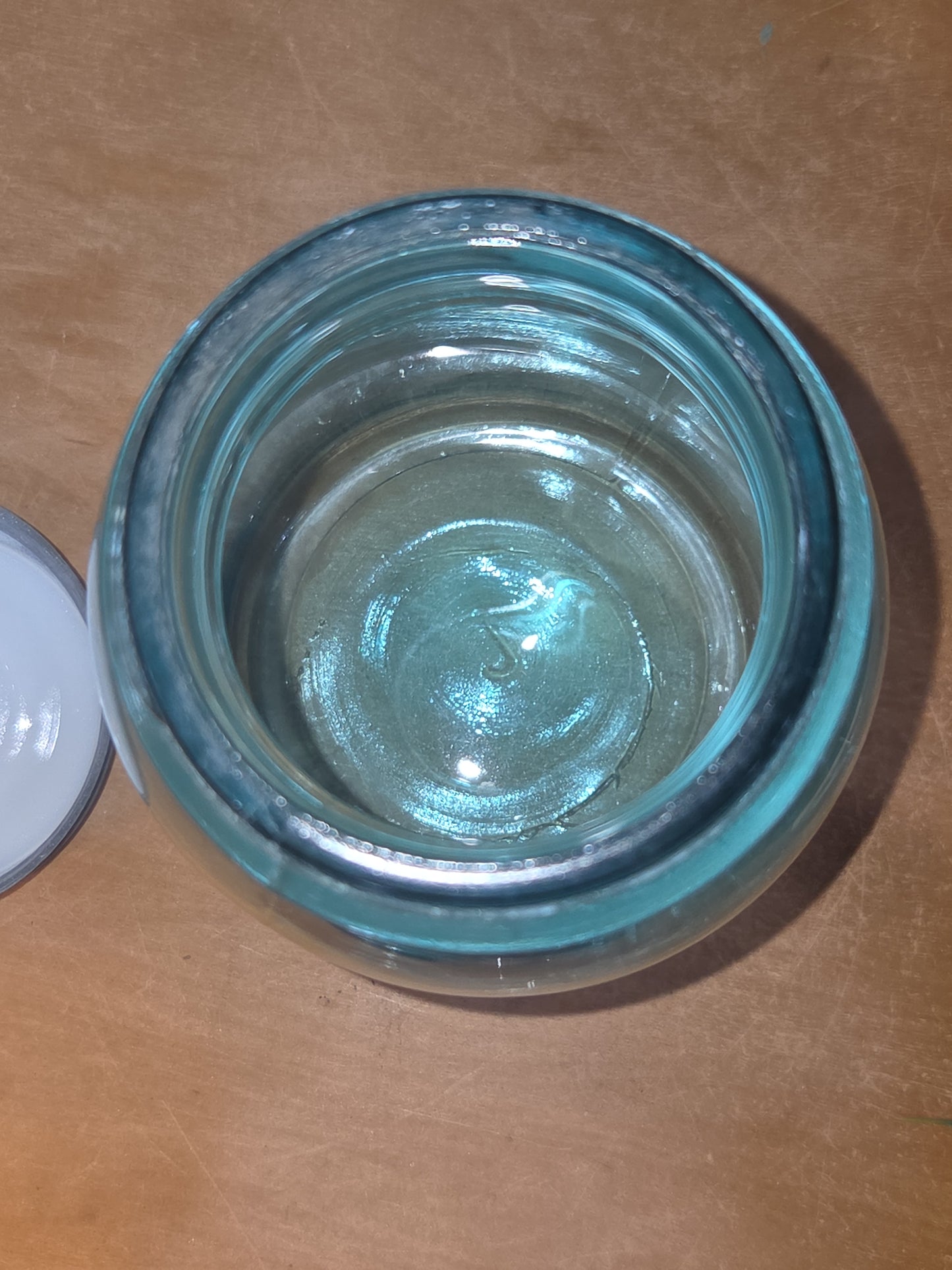 00235 Vintage Quart Jar Ball Perfect Mason Cornflowet Blue Glass Ball Zinc Lid jar099