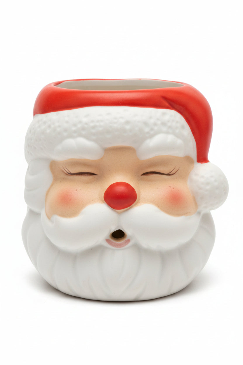 Vintage Hallmark Cards Ambassador Santa Claus Head Candle Holder Ceramic sa5