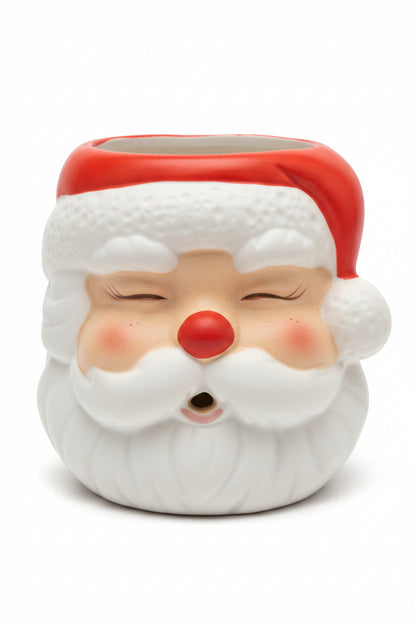Vintage Hallmark Cards Ambassador Santa Claus Head Candle Holder Ceramic sa5