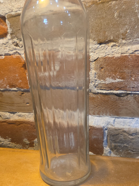 Vintage Bottle Clear Tall Ribbed Glass vb31