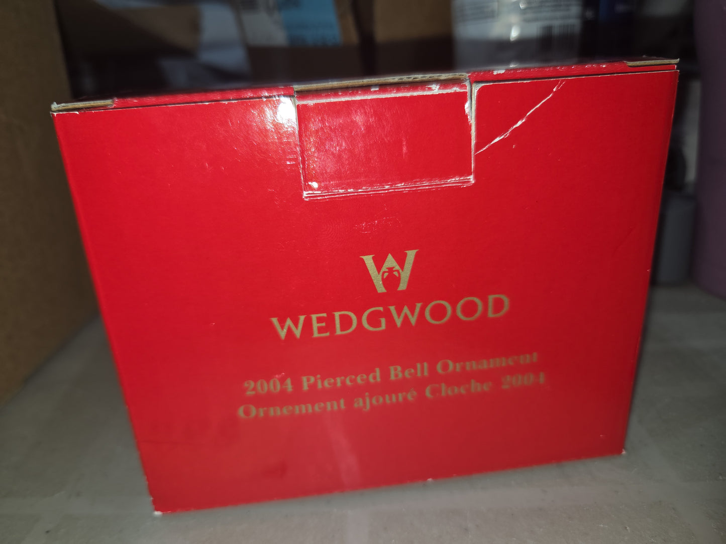Vintage Wedgwood Christmas Ornament Bell Filigree Gold Trim 2004