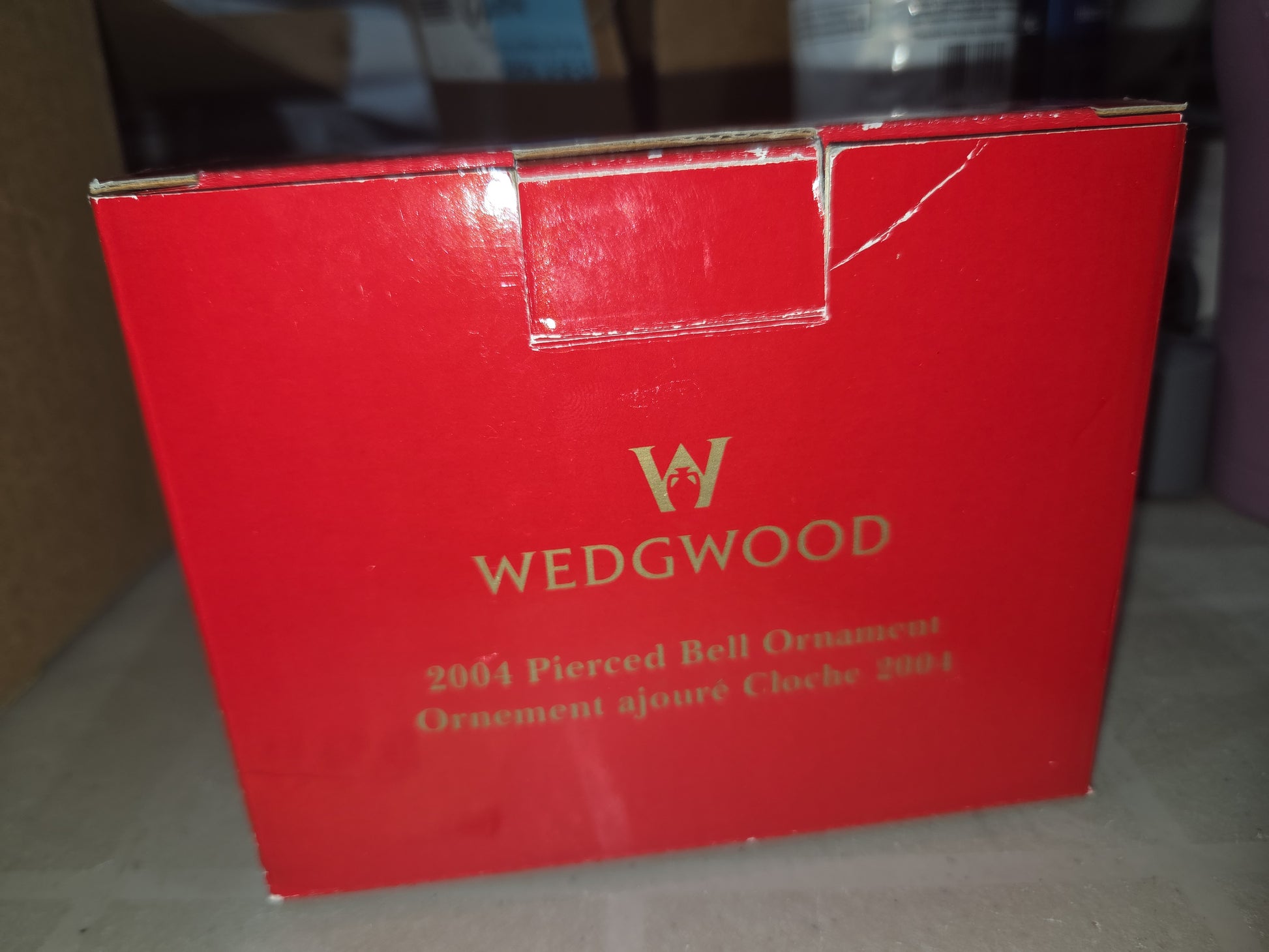 Vintage Wedgwood Christmas Ornament Bell Filigree Gold Trim 2004