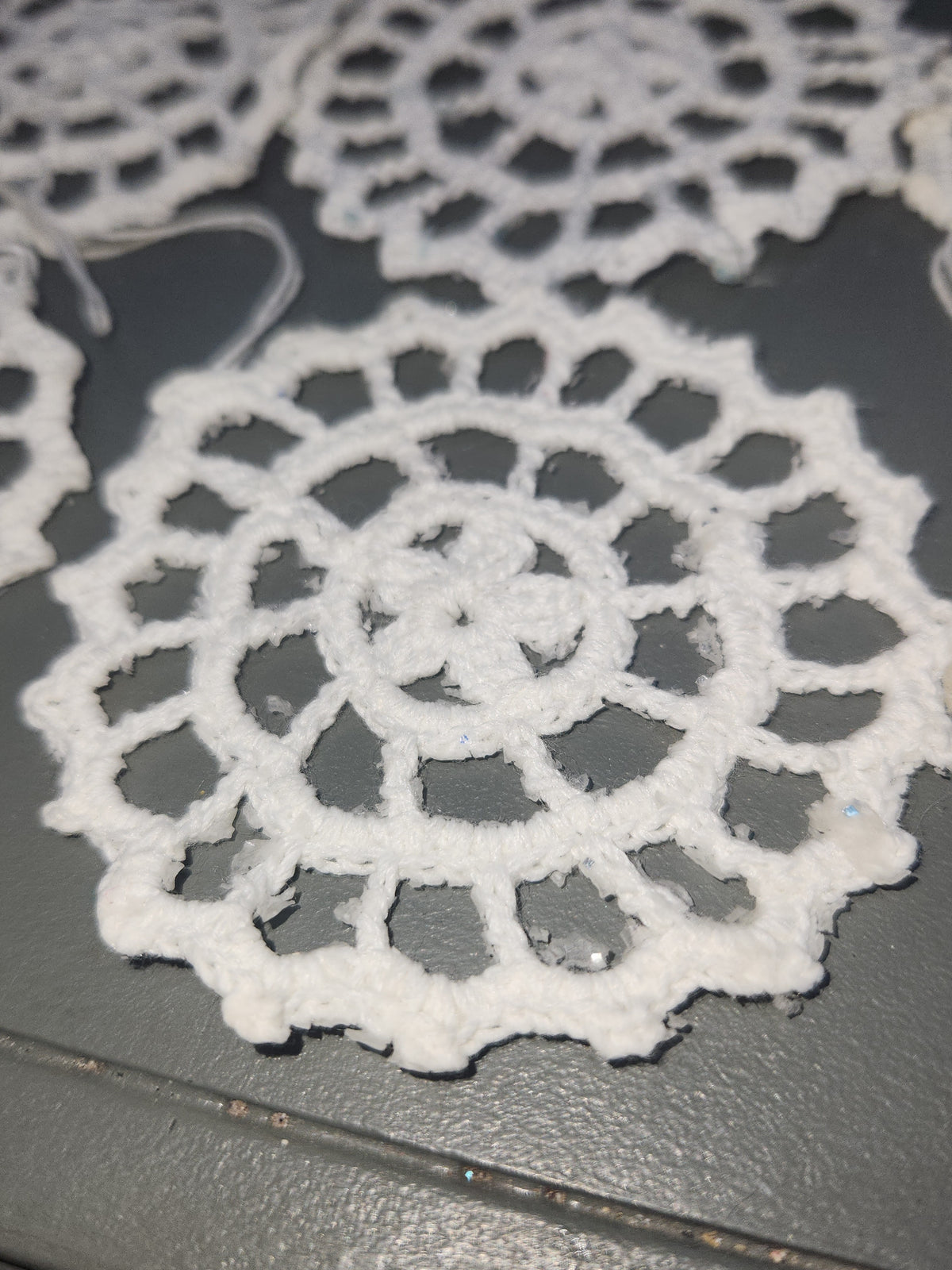 Crochet Doily Ornaments 3 1/4" Set of 8 o32