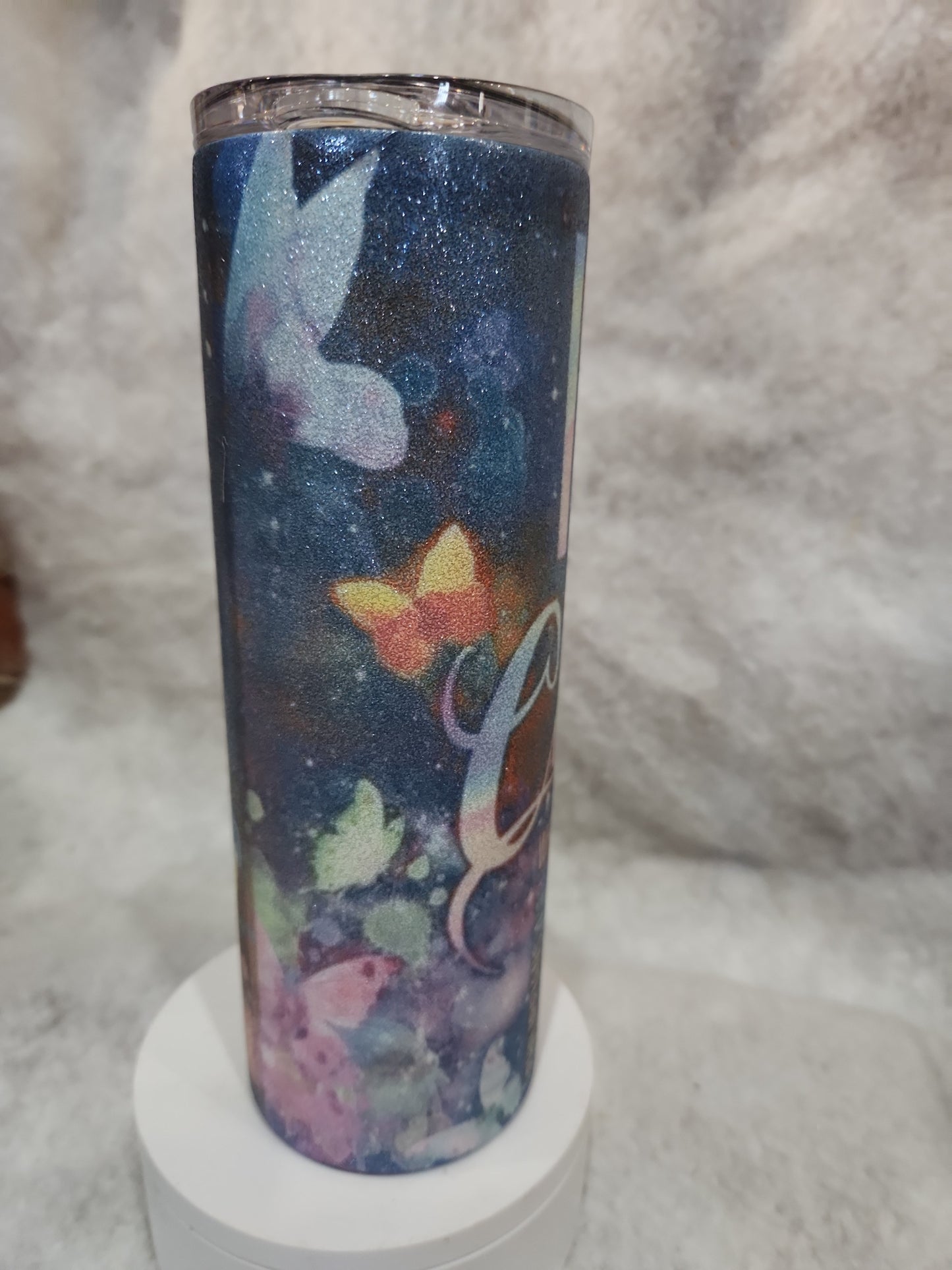 20 Oz Stainless Steel, Insulated, glitter Tumbler. I can do all things through him tg91