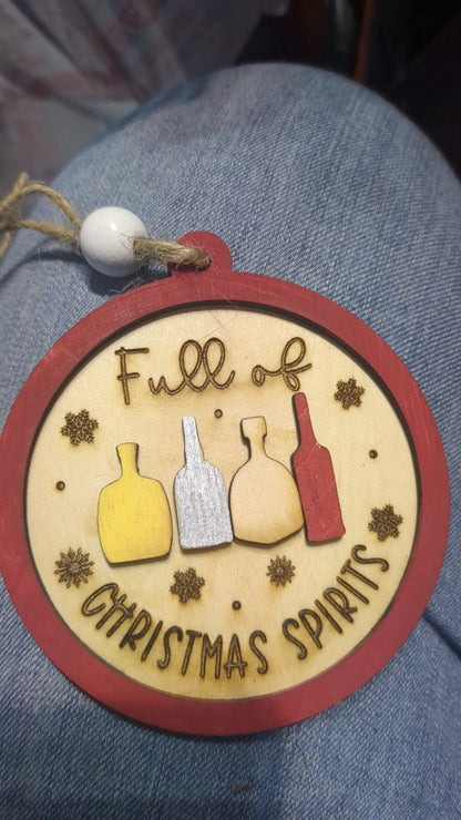 Wooden ornament or car charm. Full of christmas spirits.