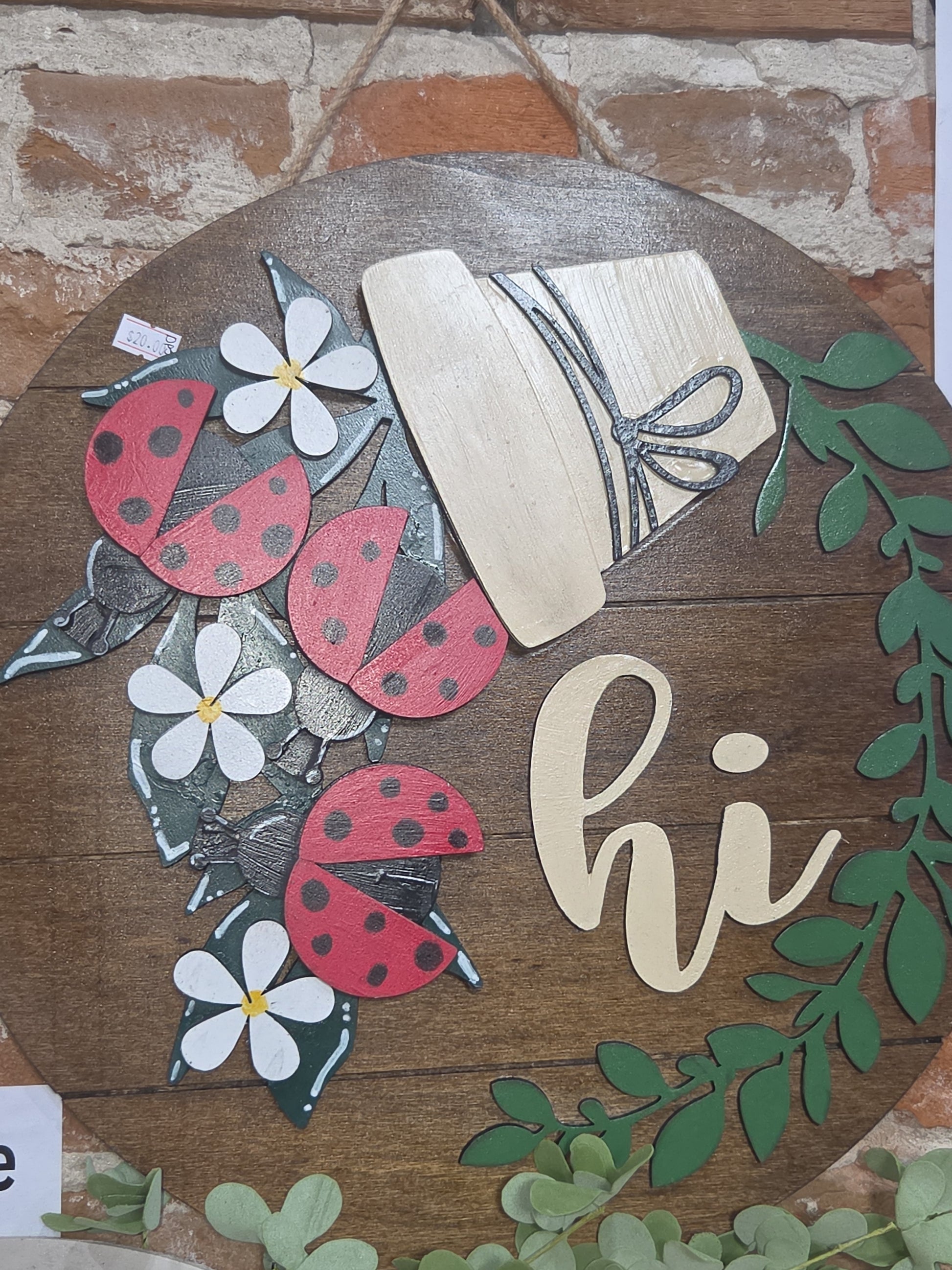 Ladybugs and Flowers Insert for Interchangeable Pot Spilling Door Sign *Sign Sold Seperately* pi14