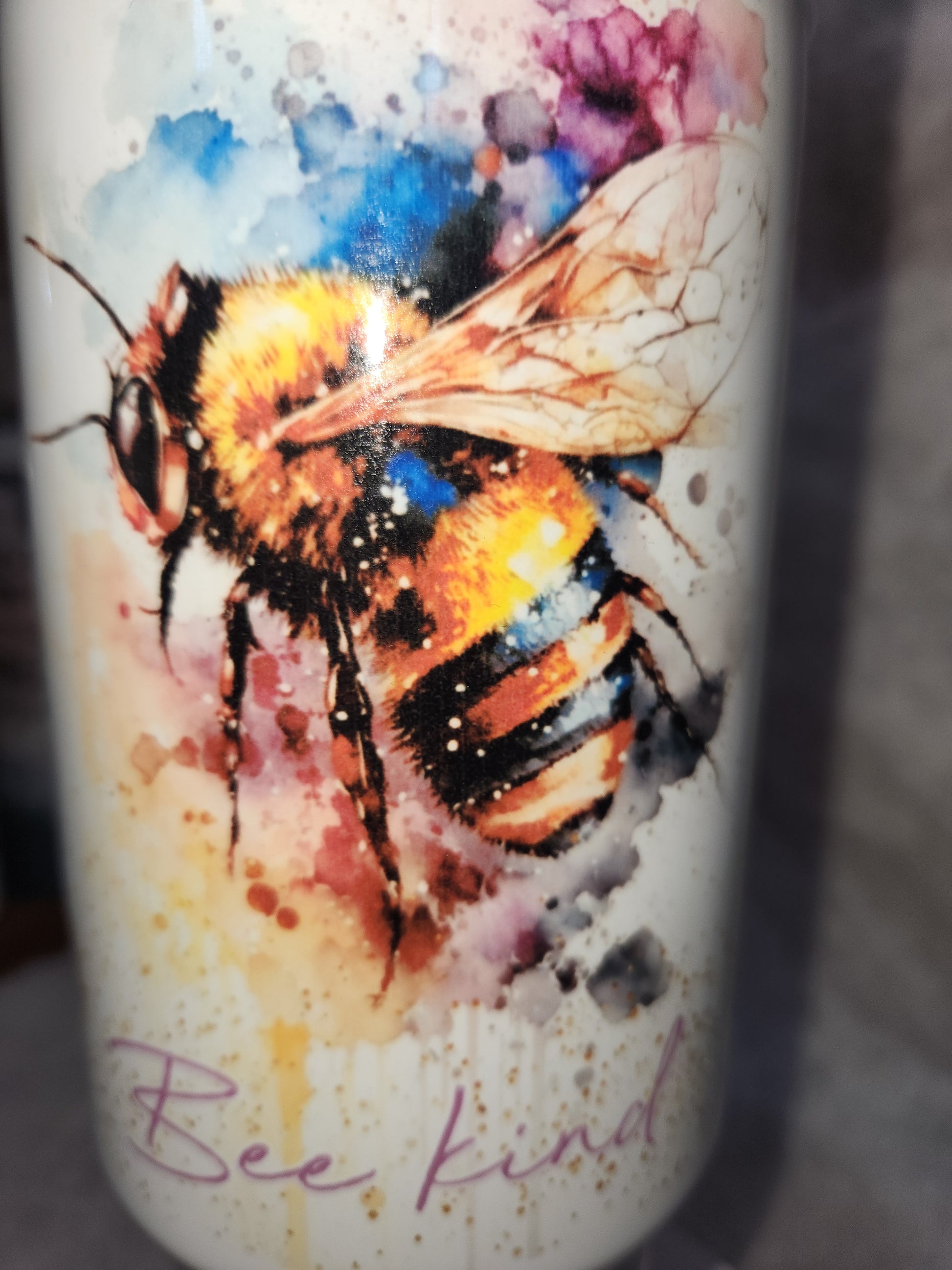 40 Oz Insulated Stainless Steel Travel Tumbler watercolor bee happy, bee kind, bee sweet tb3
