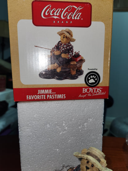 Boyds Bear Coca-Cola Jimmie .... favorite Pastimes figurine Exclusive to Cracker Barrel Cc231b