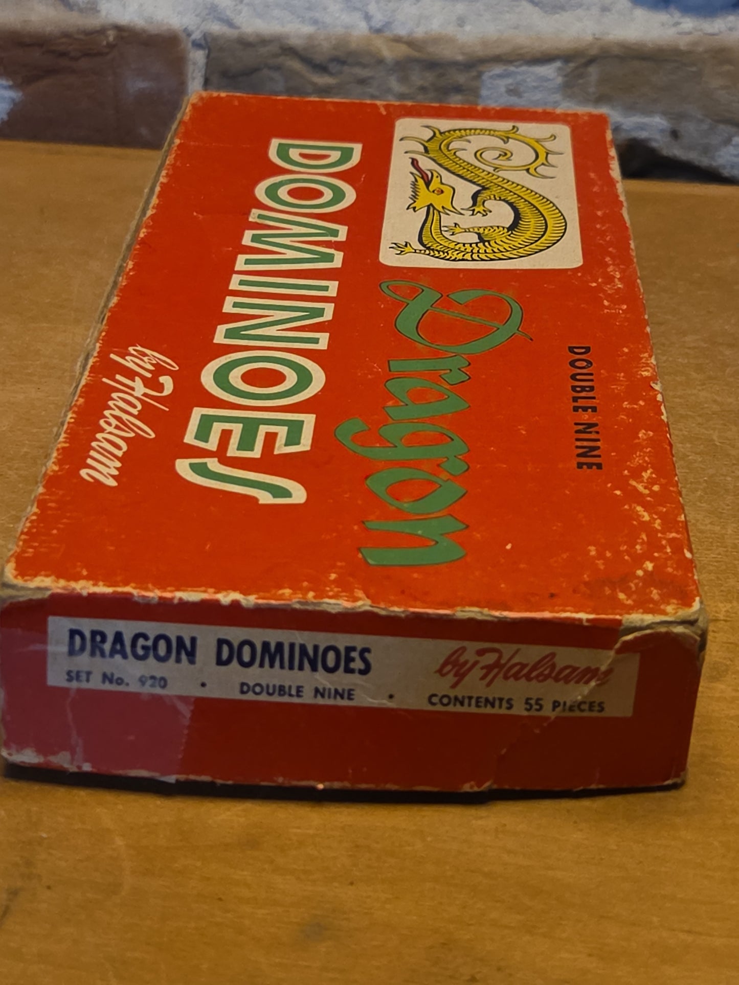 Vintage Dragon Dominoes Double Nine Set No. 920 Halsam AS IS 920