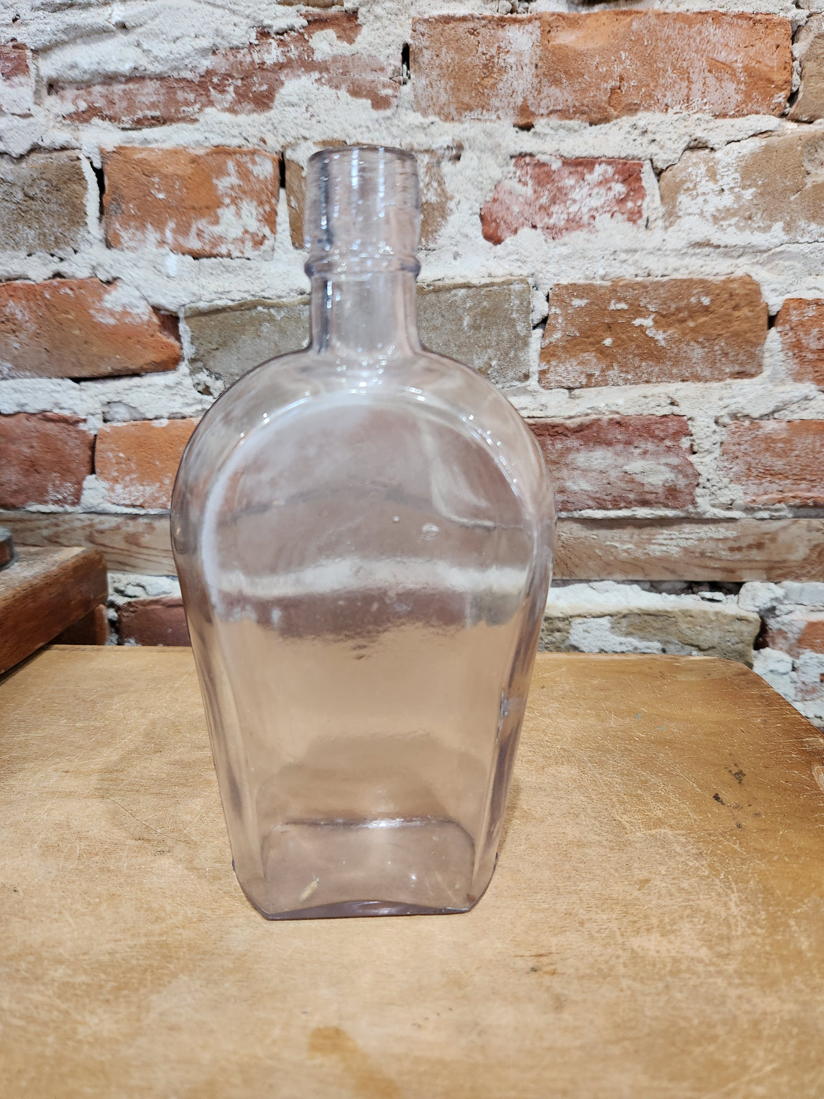 Vintage Liquor Bottle Light Amethyst Coffin Shaped Whiskey Flask