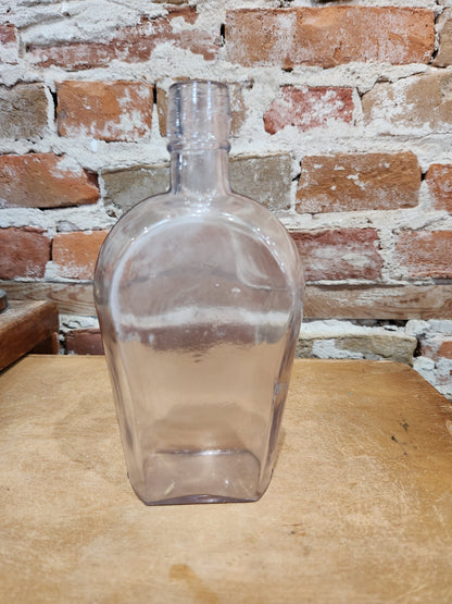 Vintage Liquor Bottle Light Amethyst Coffin Shaped Whiskey Flask