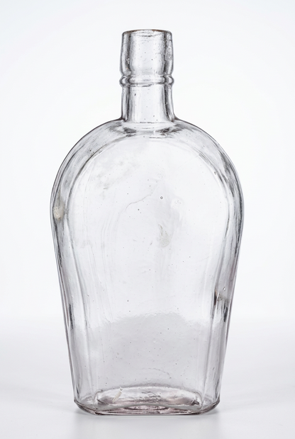 Vintage Liquor Bottle Light Amethyst Coffin Shaped Whiskey Flask