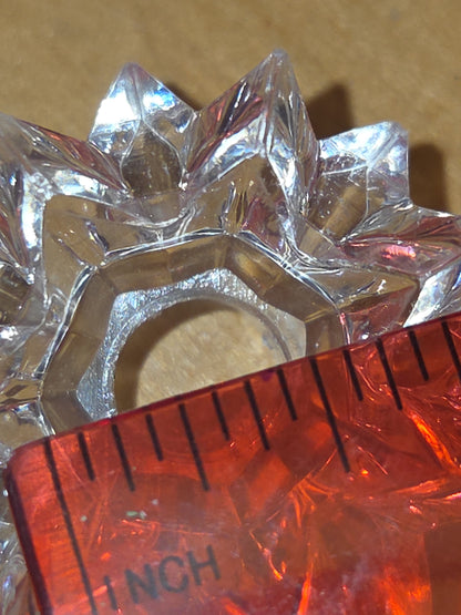 Vintage Clear Plastic 14 Point Star Shaped Christmas Tree Topper Light Bulb Decoration 9 pieces