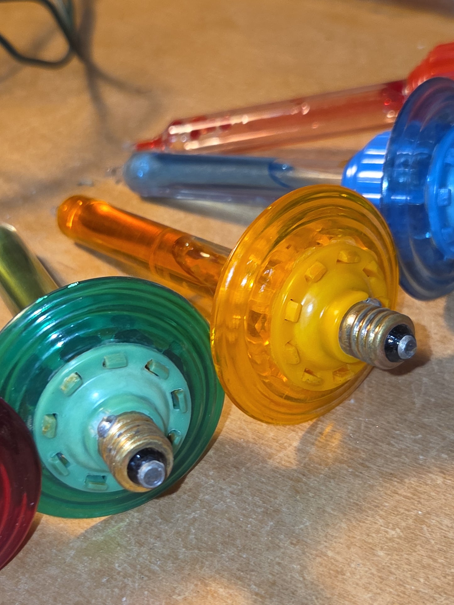 Vintage C6 Bubble Light Bulbs Paramount Oil Saucer Bulb Set of 5