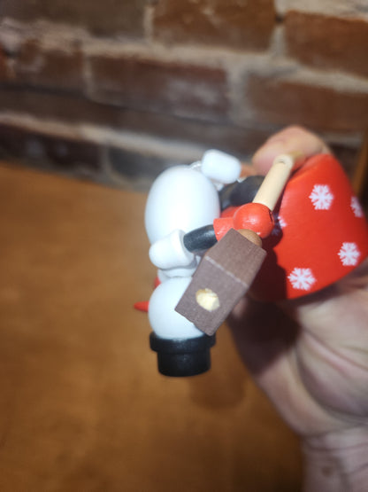 Snowman Wooden Push puppet pp4
