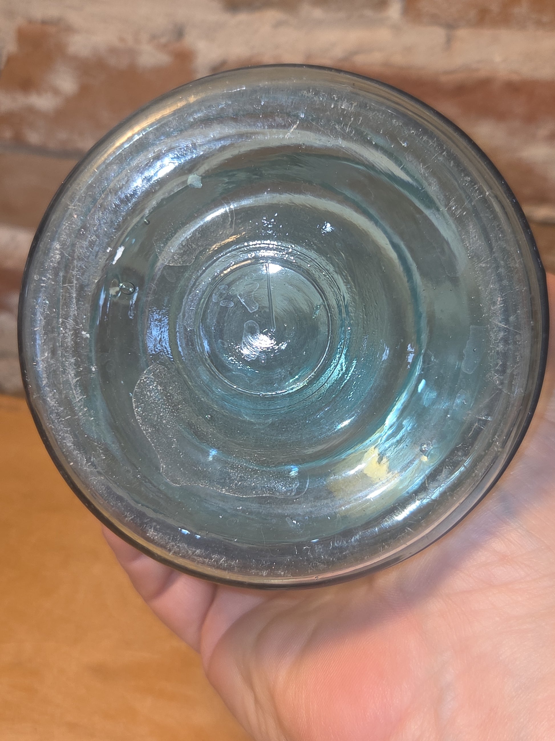 Vintage Mason's Jar Patent Nov 30th 1858 Aqua Glass Zinc Lid jar99