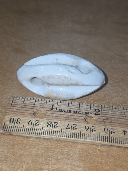 Vintage Ceramic Insulators Wire Strain Johnny Ball Style Egg Shaped Set of 2 AS IS vi10