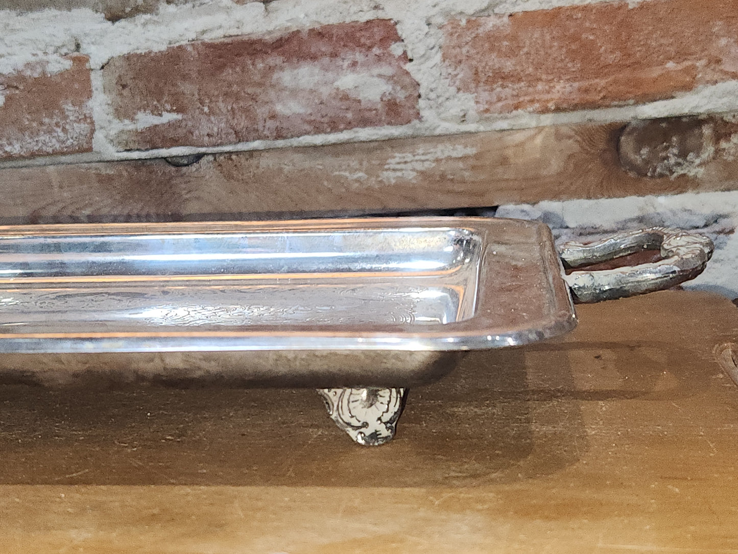 Vintage Serving Tray Leonard Silver Company Silverplated and Footed sp87