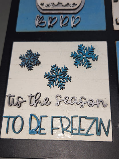 Winter January Insert Kit for Interchangeable Frame Can Fit Arch, Rectangle, or Square Frame FRAMES SOLD SEPARATELY