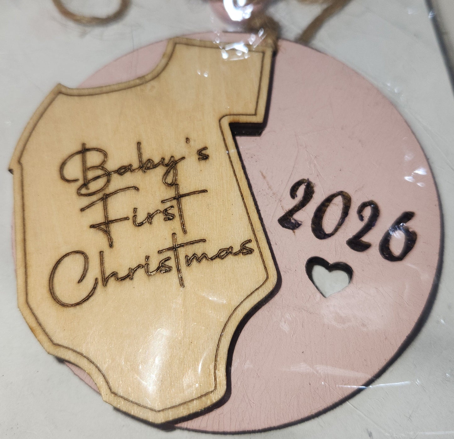 Custom Order Ornament Wooden Baby's First Christmas