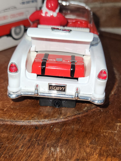 Vintage Liberty Classics Red Crown Gasoline Santa's 1955 Chevy Convertible 1/25th Scale Limited Edition Die Cast Metal. Coin Bank. 1994 car12