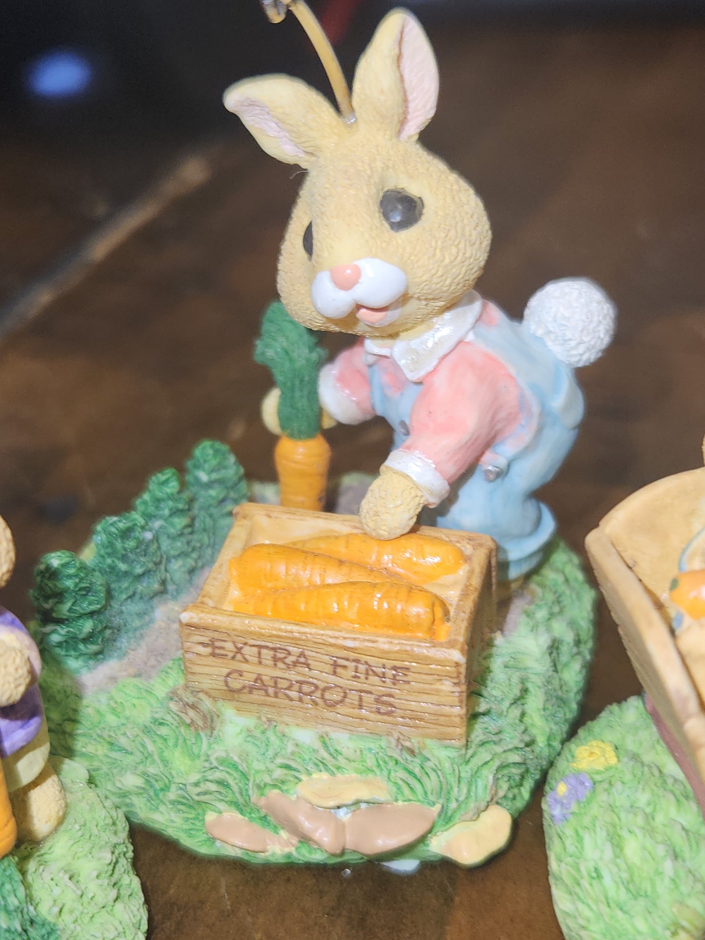 Vintage Hallmark Keepsake Ornament Bumper Crop Bunny Spring Carrots Set of 3 1996 NO BOX Ho01