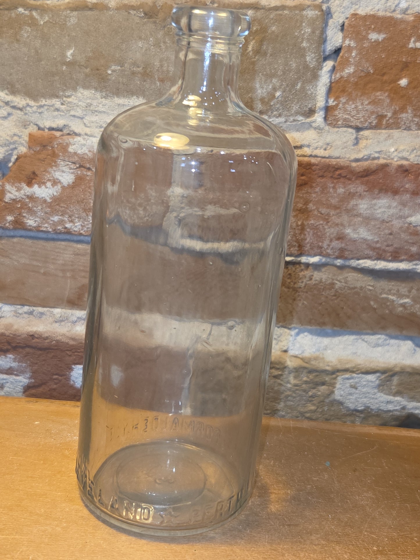 Vintage Medicine Bottle Amboy Formaldehyde Cleveland Perth Clear Glass vmb02